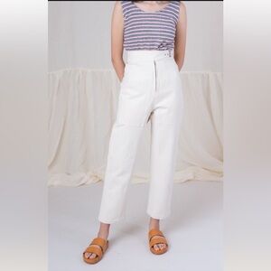 Caron Callahan Emi Pants size M Cream Canvas
